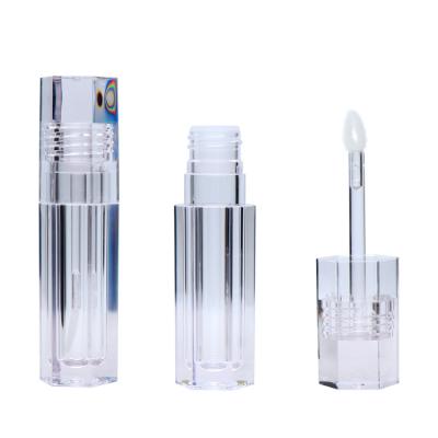 China Cosmetics Luxury Transparent 6.8ml Lip Gloss Empty Tube With Brush Wands for sale