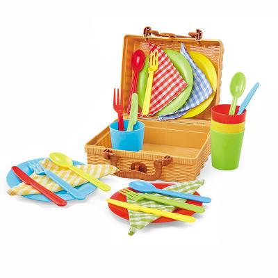 China Plastic Purse Picnic Basket Play Set Cutlery Toys, Pretend Play Toys For Toddlers for sale