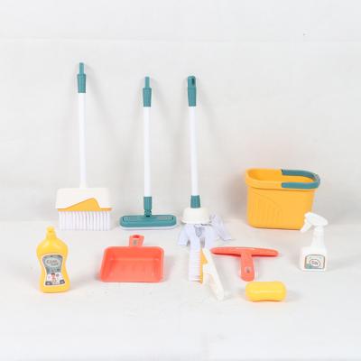 China 10Pcs Toddler Plastic Broom and Cleaning Set, Pretend Play Kids Room Cleaning Toys for sale