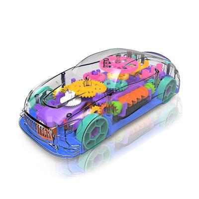 China Transparent Toy Car for Toddlers - Kids Electric Four Wheel Drive Car Flashing Toy with Light Music Speed ​​Mechanical Car 20.00*6.00*6.00cm for sale