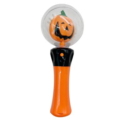 China Plastic Halloween Light Rotating Pumpkin Magic Wand 7.5inch LED Light Prop For Kids for sale