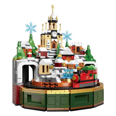 China DIY PLAY XINGBAO 18020 Merry Christmas Castle Music Box Building Block Toy Set for sale