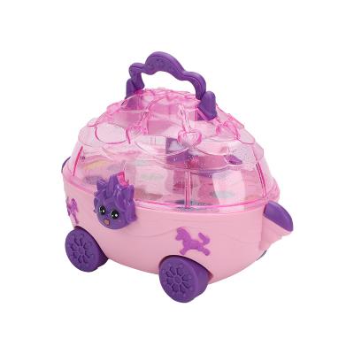 China 100% Eco-friendly Mini Carriage Design Cosmetic Box Little Girl Beauties Children's Play Safe and Non-toxic Educational Toys for sale