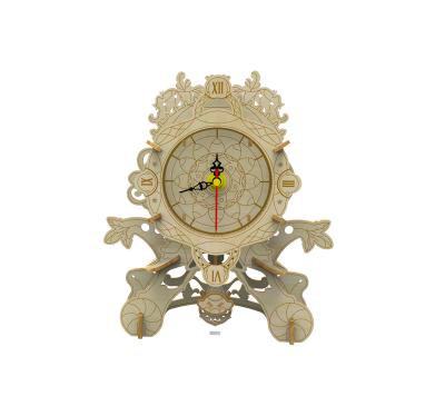 China 100% Wood Eco-friendly Desktop Clock Kit 3d Puzzle 3d Puzzle Models for sale