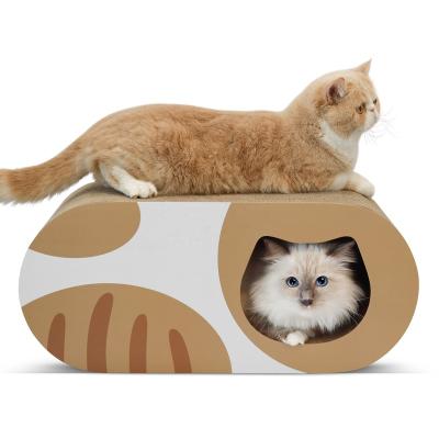 China New Environmentally Friendly Clean Hygienic Portable Animal Cage Toy Cardboard Cat Work Area Scratcher Pet Bed Play House for sale