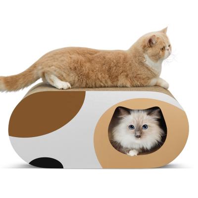 China Luxury Pet Viable Product Villa Shape Paper Room For Cat Material Diy Cat Tower Cardboard Cat Scratcher Toys Logo Feature Eco for sale