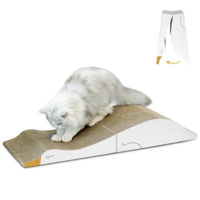 China Interesting Safety and Health Eco-Friendly Toys Cat Cardboard Cat Scratcher Board Living Room Cat Play House with Scratcher for sale