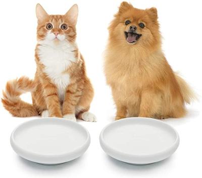 China Sustainable 2 In 1 Non Spill Easy Clean Custom Embossed Double New Type Feeder Ceramic Bowl Dog Cat Water Food Bowl Dog Pet Feeding for sale