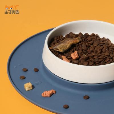 China Viable Animal Feeder Ceramic Dog Bowl Pet Food Drinking Cat Bowl Pet Bowl Dish With Non-Slip Silicone Food Mat Pet Food Feeder for sale