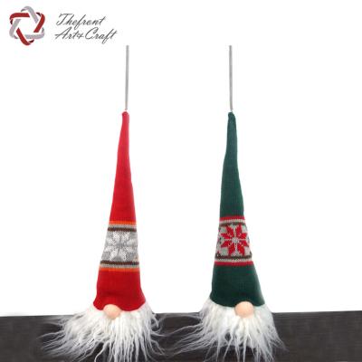 China Navidad Red Woolen Cloth Christmas Decoration Cloth Christmas Decoration Yarn Hanging Gnomes With Bell for sale