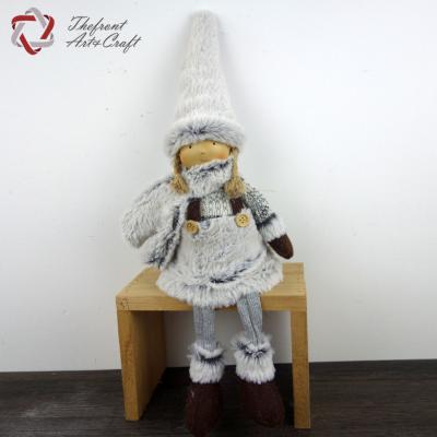 China Christmas Decoration Gift Sitting Table Doll Plush Christmas Gnome Handmade Decoration Girl for sale