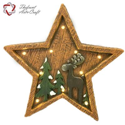 China Christmas Moose Opens New Design LED Light Table Decoration Christmas Star with Moose and Trees for sale