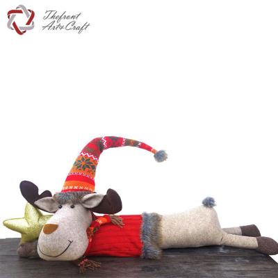 China Handmade Christmas Decoration Cloth Christmas Items Toys Elk Door Stopper for sale