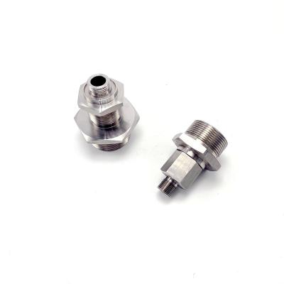 China Aluminum Custom Precision CNC Machined Brass Nuts Brass Stainless steel Threaded Fittings Connector OEM Service for sale