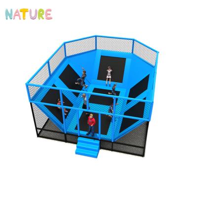 China Rectangular Commercial Indoor Jumping Trampoline Safe Playground Plastic Playground Small Children Area for sale