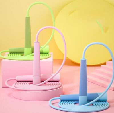 China Newest Design Full Good Quality Medium Rope Exercise Fitness Silicone Jumping Rope Jumping Comfortable Jump Rope For Kids for sale