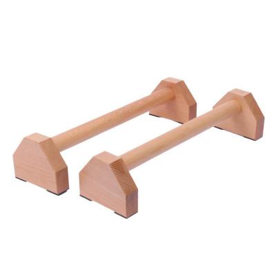 China New Design 3A Grade Soild Beech Wooden Sloped Gym Parallettes Grab Bar for sale