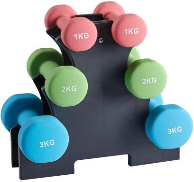 China Wholesale Custom Logo Power Weight Lifting Gym Equipment Durable Anti-Slip Healthy Grip Cast Vinyl Dipping Neoprene Dumbbell Hand Weights for sale