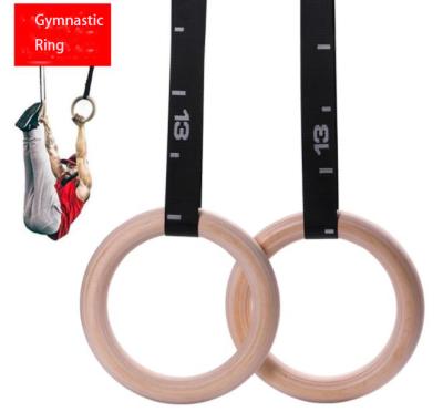 China Universal Custom Logo Birch Wood Adjustable Strap Cam Anti-Slip Buckle Long Strap 28mm 32mm Ring Wooden Gymnastic Rings With for sale