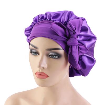 China Comfortable Wide Brim Sleep Hat Women Sleep Hoods Head Hair Cover for sale