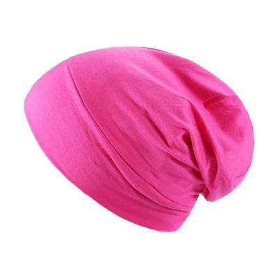 China Comfy Elastic Satin Striped Beanie Hat Hair Cover Sleep Slouchy Cap For Night Sleep for sale