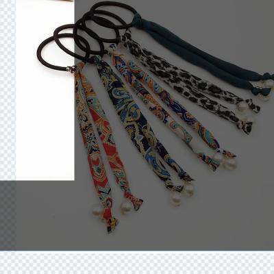 China Multi Function Style Totem Color Updo Pearl Hair Band Connection Hair Accessories Elastic Band Korean Ethnic Hair Rope for sale