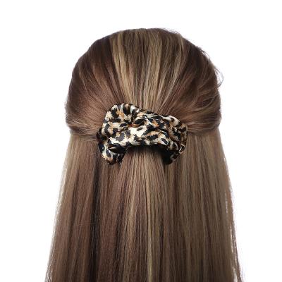 China Leopard Print Satin Leopard Print Hair Ties Ponytail Holder Hair Scrunchies Hair Bands For Girl Women for sale