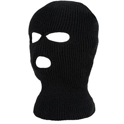 China Custom Hole Windproof Warm Knitted Outdoor Cycling Balaclava Skimask 3 CS Ski Mask Winter Hat COMMON for sale