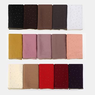 China Classic Arab Female Plain Rhinestone Muslim Hijab Scarf Malaysia Indonesia Muslim Hijabs Wrap for sale