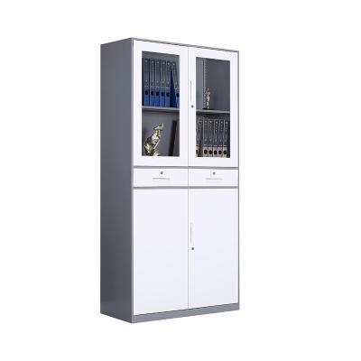 China Lockable Metal 2 Drawer Waterproof Modern Multifunctional Storage Filing Cabinet With Glass Doors For Hospital Office Home for sale