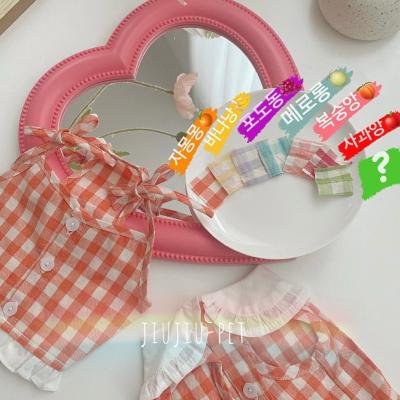 China Viable Plaid Bow Skirt Pet Clothes Cat and Dog Clothes Teddy Bichon Pet Dress Cat Skirt Girl Dog Clothes for sale