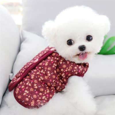 China New Design Dog Pet Print Sustainable Cotton Jacket Thicker Autumn Winter Clothes for sale