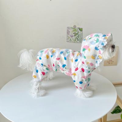 China 2021 Cute Style White Pet Clothes Universal Cute Raincoat for sale