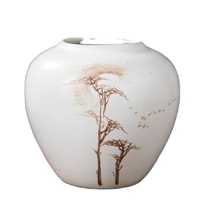 China Art Deco White Small Flower Pot Decoration Home Decor Tabletop Vase for sale