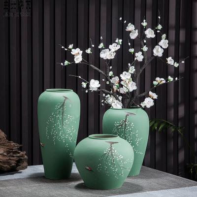 China Large Contemporary Vases For Home Decor Funky Handmade Vase Hollow Ceramic Vases For Dry Flower for sale