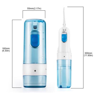 China clean teeth & Stick Displacement Type Portable Refillable Folding Oral Irrigator Water Flosser 200ml for sale