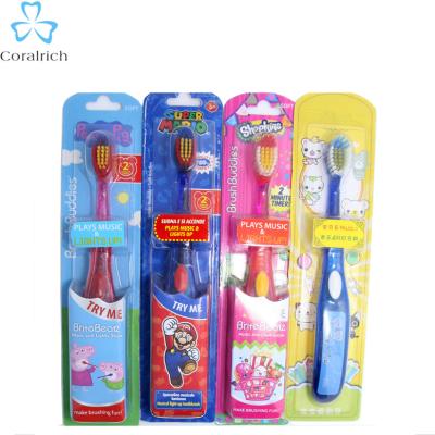 China Battery Powered Musical Led Toothbrush For Kids ABS Brush Soft Bristle Teeth Brush for sale