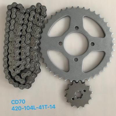 China 45# or A3 Steel OEM Honda CD70 Motorcycle Sprocket Chain Kits For Pakistan for sale