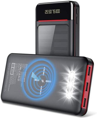 China Charger Custom 30000 Mah Solar Charger Portable Wireless Solar Charger Power Bank for sale