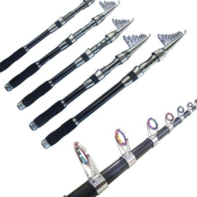 China Portable Spinning Fishing Rod Telescopic Saltwater Carbon Fiber Fishing Rod Pole 2.1-3.6M for sale