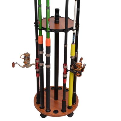 China New Easy and Adjustable Arrive Detachable Wooden Stable Fishing Rods Stand Holder Fishing Rod Display Rack For Receive the Rods for sale