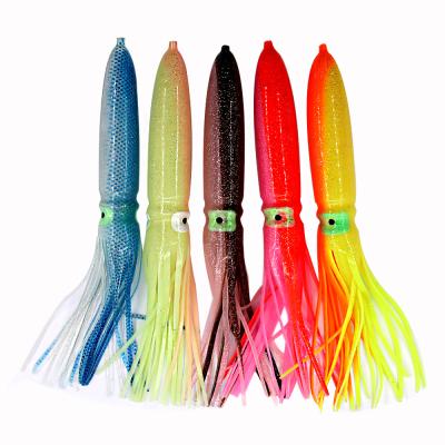 China Plastic Artificial Plastic Squid Lines Lures Soft Fishing Lures Multicolor Octopus Squid Lures for sale