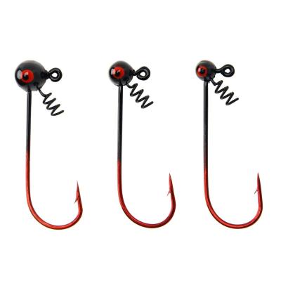 China Leisure Fishing Jig 10pcs High Quality Head Hooks Spring Force Hooks Worm Lure Soft Jigs 1/16oz 1/8oz 1/4oz Bait for sale