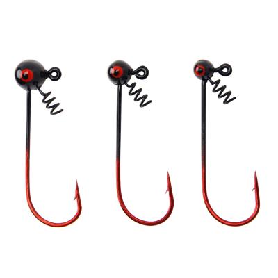 China Outdoor Activity Jig Lead High Carbon Steel Spring Hooks Lead Head Worm Lures Soft Bait Rigs Hooks for sale