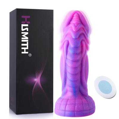 China Silicone Drop Shipping Hismith Novelty Starry Sky Row Viberating Dildo Series 8 Inch Silicone Penis Monster Dildo Viberator For Women for sale