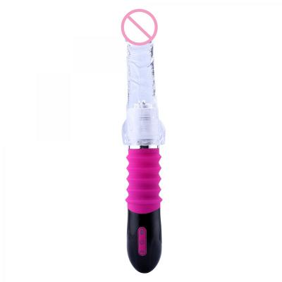 China Silicone+ABS Hismith Mini Thrusting Machine, 3 Thrusting Speeds Crystal Dildo Vibrator Sex Toy for Couples or Solo Handheld Vibrating Dildo for sale