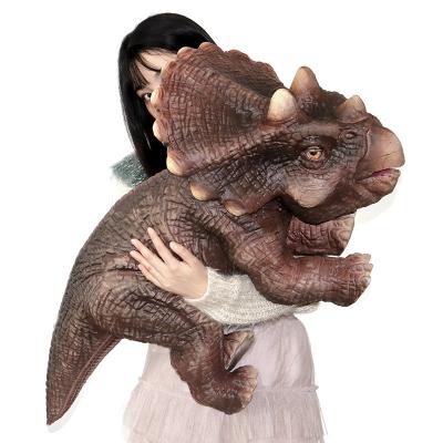 China Silicon Skin Rubber Cute Gift Movable Realistic Hand Control Dinosaur Puppet With Voice for sale