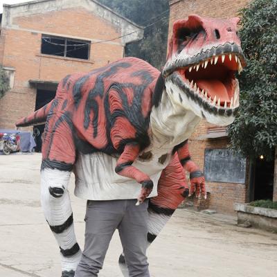 China China Factory High Quality Handmade Life Size Adult Realistic Dinosaur Metal Rubber Silicone Framing+Motor+Advance Walking Costume For Dinosaur Stage Show for sale