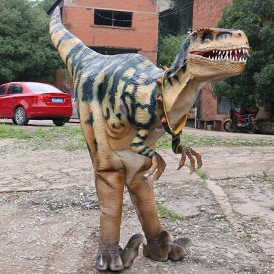 China High Quality Realistic Handmade Life Size Adult Realistic Hidden Metal Framing+Motor+Advance Silicone Rubber Legs Dinosaur Costume For Sale for sale