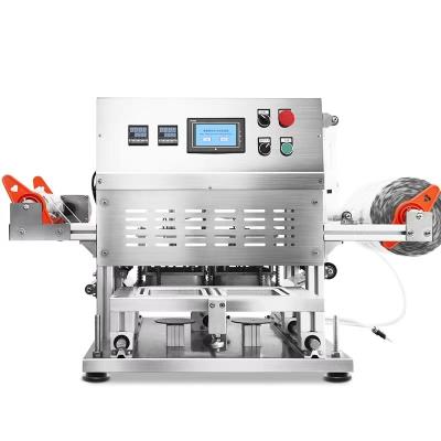 China vacuum food plastic tray sealer/plastic meat container box packing machine/tray sealing machine with date printer for sale